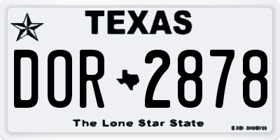 TX license plate DOR2878