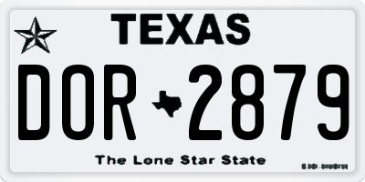 TX license plate DOR2879
