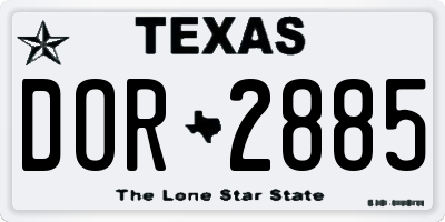 TX license plate DOR2885