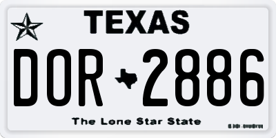 TX license plate DOR2886