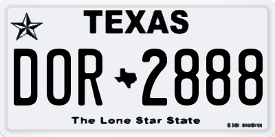 TX license plate DOR2888