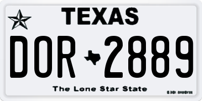 TX license plate DOR2889