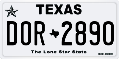 TX license plate DOR2890