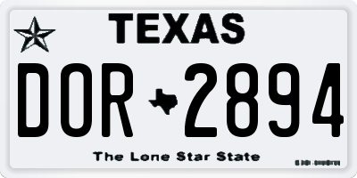 TX license plate DOR2894