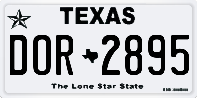 TX license plate DOR2895