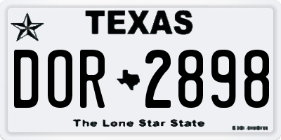 TX license plate DOR2898
