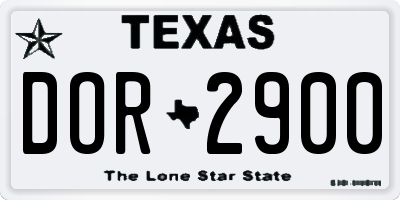 TX license plate DOR2900