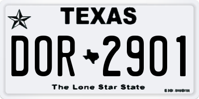 TX license plate DOR2901