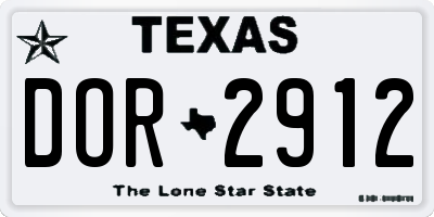 TX license plate DOR2912