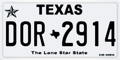 TX license plate DOR2914