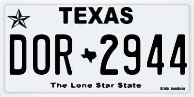 TX license plate DOR2944