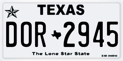 TX license plate DOR2945