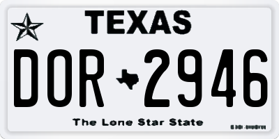 TX license plate DOR2946