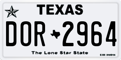 TX license plate DOR2964