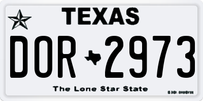 TX license plate DOR2973