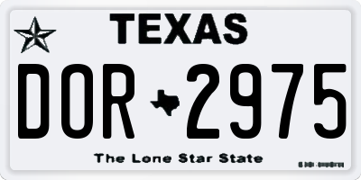 TX license plate DOR2975