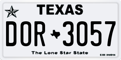 TX license plate DOR3057