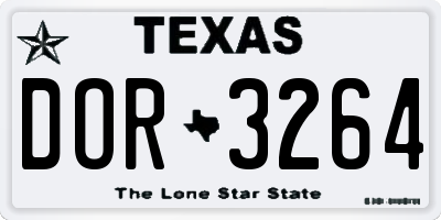 TX license plate DOR3264