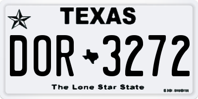 TX license plate DOR3272