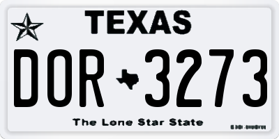 TX license plate DOR3273