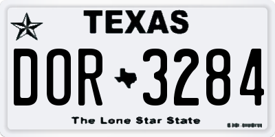 TX license plate DOR3284
