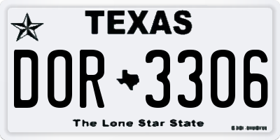 TX license plate DOR3306