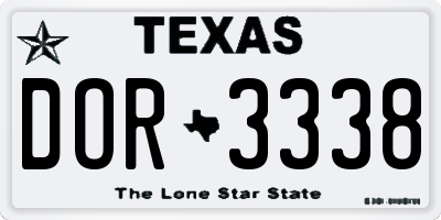 TX license plate DOR3338