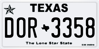 TX license plate DOR3358