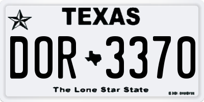 TX license plate DOR3370