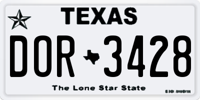 TX license plate DOR3428