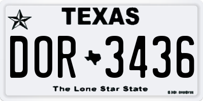 TX license plate DOR3436