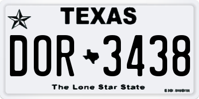TX license plate DOR3438
