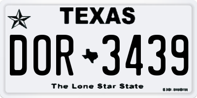 TX license plate DOR3439