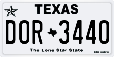 TX license plate DOR3440
