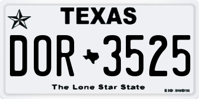TX license plate DOR3525