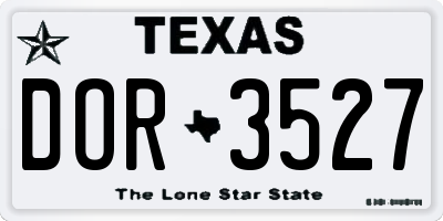 TX license plate DOR3527