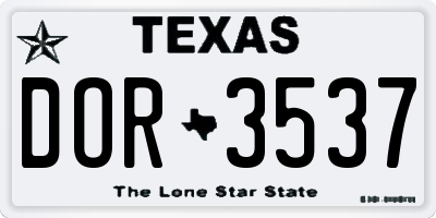 TX license plate DOR3537