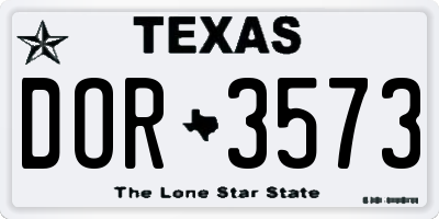 TX license plate DOR3573