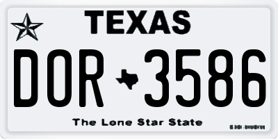 TX license plate DOR3586