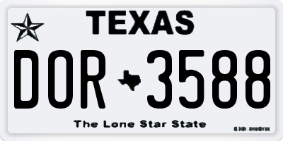 TX license plate DOR3588