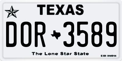 TX license plate DOR3589