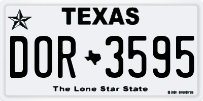TX license plate DOR3595