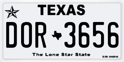 TX license plate DOR3656