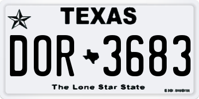 TX license plate DOR3683