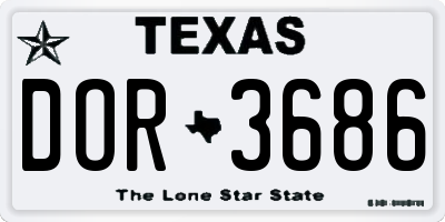 TX license plate DOR3686