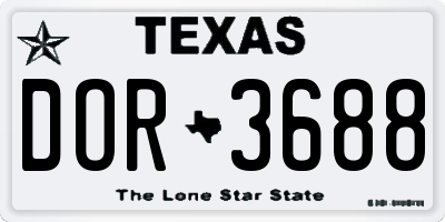 TX license plate DOR3688
