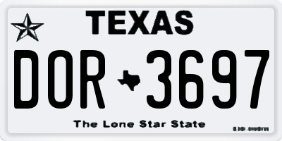 TX license plate DOR3697