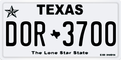 TX license plate DOR3700