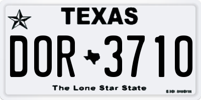 TX license plate DOR3710