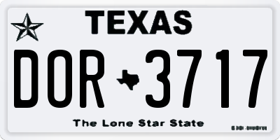 TX license plate DOR3717